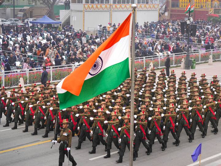 Marching contingent of the Gorkha Brigade during the 74th Republic Day Parade at the Kartavya Path, in New Delhi, Thursday, Jan. 26, 2023. (Source: PTI)