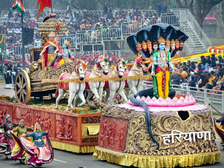 Republic Day Parade: भगवान राम, कृष्ण, अमरनाथ गुफा, कामाख्या मंदिर, दुर्गा पूजा...कर्तव्य पथ पर सांस्कृतिक विरासत, देखें तस्वीरें