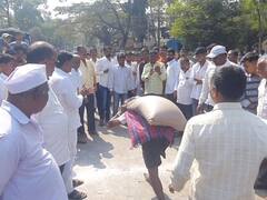 Sangli News : सांगली मार्केट यार्डमध्ये 50 किलो साखरेचं पोतं घेऊन 1 किमी धावण्याची अनोखी स्पर्धा