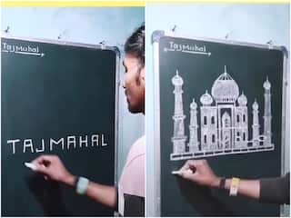 Video: पहले ब्लैकबोर्ड पर लिखी स्पेलिंग और फिर उसी से बना दिया ताजमहल... इस टैलेंट का वीडियो वायरल
