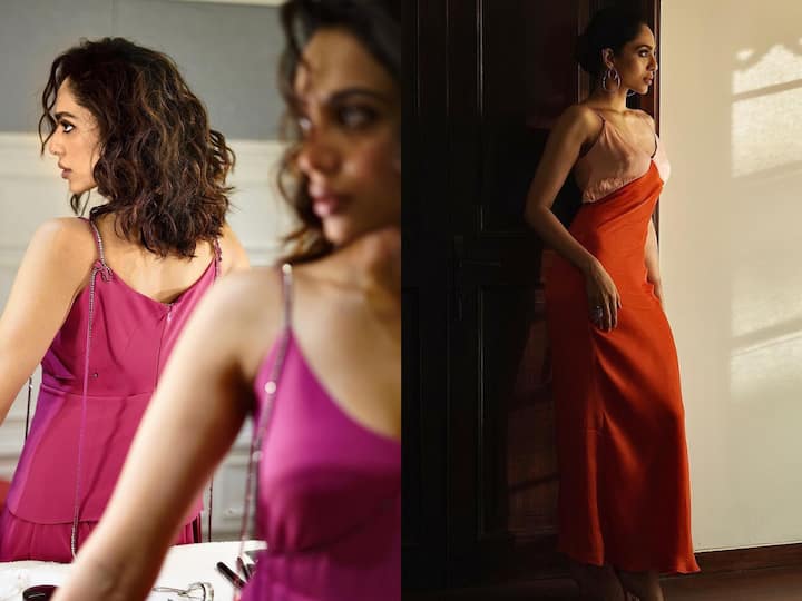 Sobhita Dhulipala recently uploaded pictures on Instagram in pink and orange outfits- one being a skirt and top while the other a dress, looking stunning in both outfits. Have a look.