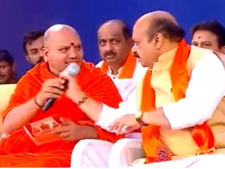 Karnataka CM Bommai Snatches Mic From Seer To Answer Criticism