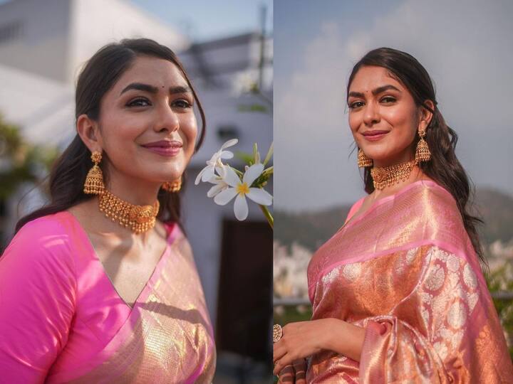 Mrunal Thakur: मृणालनं नुकतेच तिच्या ट्रेडिशनल लूकमधील फोटो सोशल मीडियावर शेअर केले आहेत. तिच्या या लूकला नेटकऱ्यांची पसंती मिळाली आहे.