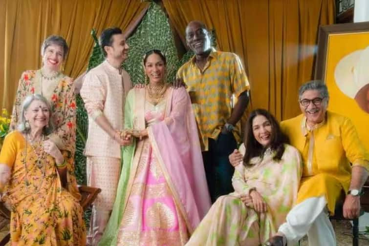 Neena gupta ex husnband vivian richards husband vivek mehra come together to bless masaba gupta on her wedding see photos  Masaba Gupta Wedding: દિકરી મસાબાના લગ્નમાં પૂર્વ પતિ વિવિયન રિચર્ડ્સ સાથે જોવા મળી નીના ગુપ્તા 