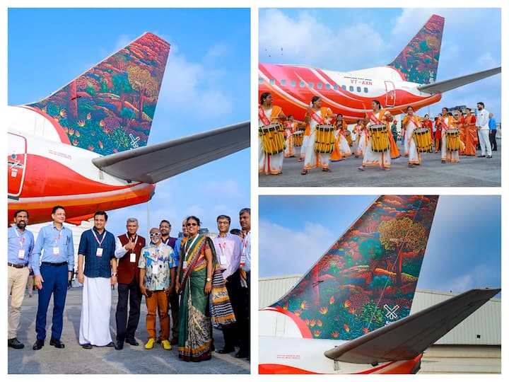 The unveiling ceremony was held in an Air India Engineering Services Limited hangar at Thiruvananthapuram International Airport.