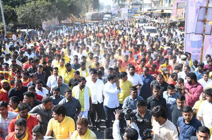 Telugu Desam Party (TDP) general secretary Nara Lokesh continued his 4,000 km-long state-wide padyatra for the second day on Saturday