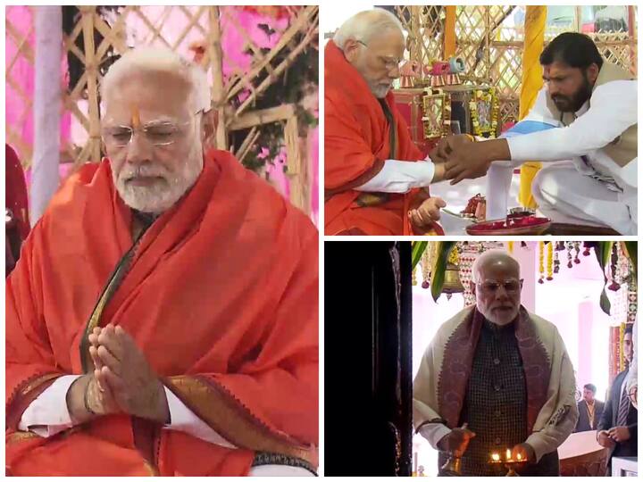 PM Narendra Modi offered prayers at the Malaseri Dungri temple in Rajasthan ahead of his address during an event marking the birth anniversary of Lord Devnarayan.