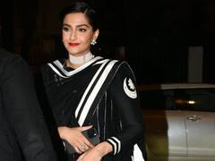 Sonam Kapoor Pics: ब्लैक अनारकली, सफेद चोकर पहन खास अंदाज में मसाबा गुप्ता के वेडिंग बैश में पहुंची सोनम कपूर
