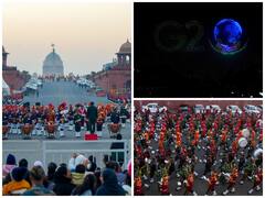 Beating Retreat 2023: Tri-Services Bands, Drone Show Enthral Audience At Rehersals — IN PICS