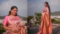 Mrunal Thakur: ਮ੍ਰਿਣਾਲ ਠਾਕੁਰ ਨੇ ਪਿੰਕ ਸਿਲਕ ਸਾੜ੍ਹੀ ਦੇ ਨਾਲ ਦਿੱਤੀ ਇੱਕ ਪਿਆਰੀ ਮੁਸਕਰਾਹਟ, ਫੈਨਜ਼ ਹੋਏ ਦੀਵਾਨੇ