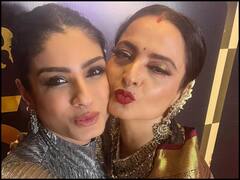 अवॉर्ड फंक्शन में रेखा के साथ रवीना टंडन की सेल्फी हो गई वायरल, चर्चा में अंदाज