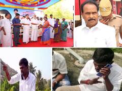 அமைச்சர்கள் நிகழ்ச்சியில் திமுக ஊராட்சி மன்ற தலைவர் புறக்கணிப்பு - குடிநீர் நீர்தேக்க தொட்டியின் மீது ஏறி போராட்டம்