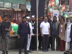 WATCH: Rahul Gandhi Hoists Tricolour At Srinagar's Lal Chowk As Bharat Jodo Yatra Enters Last Lap