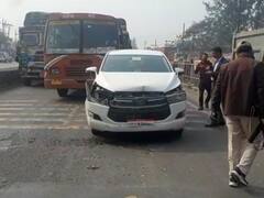 सड़क हादसे में बाल-बाल बचे योगी के मंत्री सुरेश राही, ट्रैक्टर-ट्राली से टकराई कार