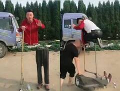 Viral Video: ਅੱਧਾ ਸਰੀਰ ਹਵਾ ਵਿੱਚ ਲਟਕ ਕੇ ਜਾਦੂ ਦਿਖਾ ਰਿਹਾ ਸੀ ਵਿਅਕਤੀ, ਅਗਲੇ ਪਲ ਜੋ ਹੋਇਆ ਉਸ 'ਤੇ ਆ ਜਾਵੇਗਾ ਹੱਸ