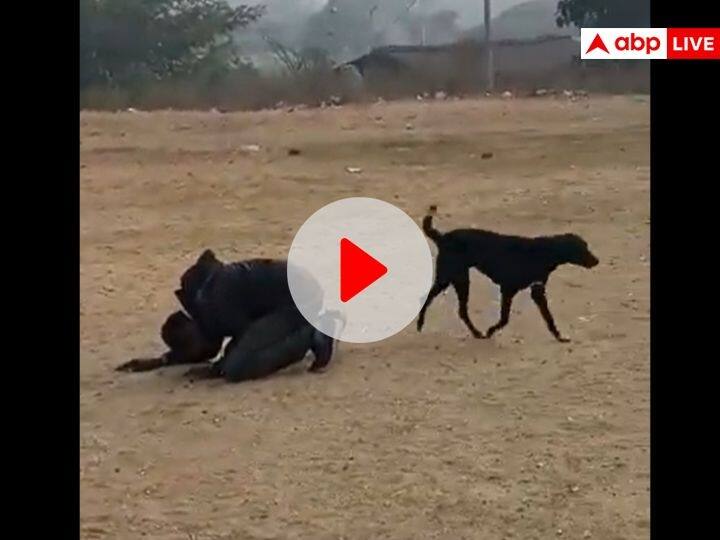 Watch Drunk teacher reach school in Balrampur on Republic Day Celebration teacher Viral Video IN Chhattisgarh ANN Watch: शराब के नशे में ऐसा झूमा स्कूल टीचर, कुत्ते के साथ करने लगा ऐसी हरकत, वीडियो वायरल