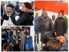 Opposition Bigwigs Join Rahul Gandhi And Priyanka As Bharat Jodo Yatra Culminates In J&K Amid Snowfall. In Pics