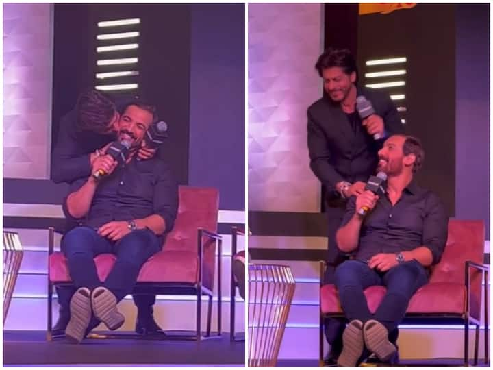 Shah Rukh Khan ने भरी महफिल में John Abraham को किया 'किस', शर्माते हुए एक्टर बोले- 'पहली बार हुआ है'