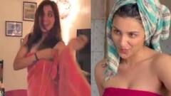 इन एक्ट्रेसेस ने कैमरे के सामने ही तौलिया लपेटे हुए किया ऐसा डांस, नहीं की किसी की शर्म