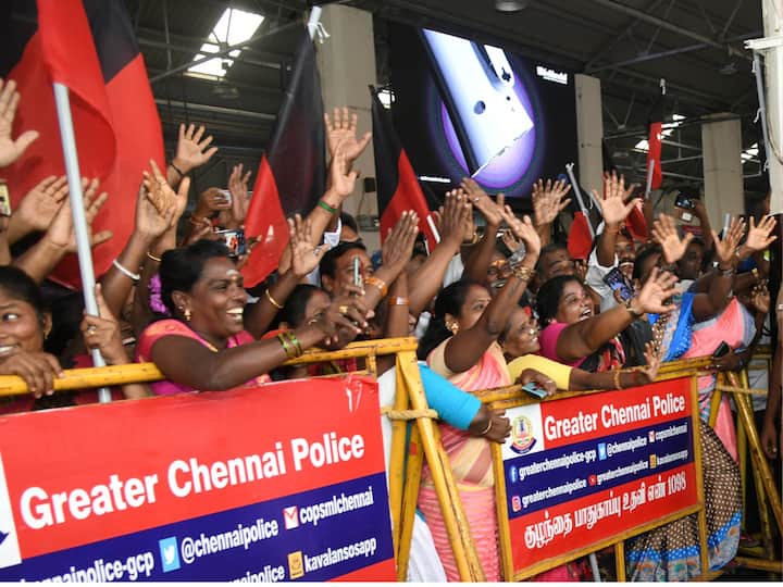 On Wednesday, CM reached Chennai Central and received a rousing welcome from the public
