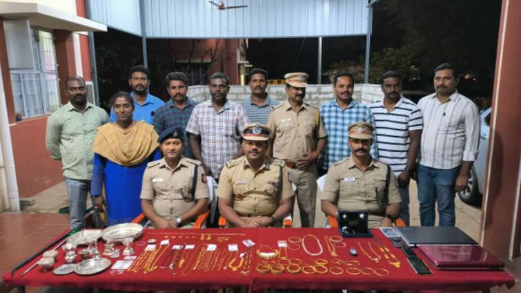 Recovered items worth 60 lakh 30 thousand looted from Trichy businessman's house TNN திருச்சி தொழிலதிபர் வீட்டில் கொள்ளை போன ரூ.60 லட்சம் மதிப்பிலான பொருட்கள் மீட்பு