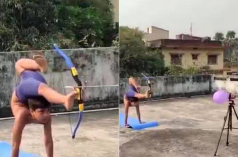 Indian archer boy showing body flexibility with great archery viral video Viral Video: ਲੜਕੇ ਨੇ ਪੈਰਾਂ ਨਾਲ ਤੀਰਅੰਦਾਜ਼ੀ ਕਰਕੇ ਮਚਾਈ ਦਹਿਸ਼ਤ, ਸਰੀਰ ਦਾ ਲਚਕੀਲਾਪਣ ਦੇਖ ਕੇ ਦੰਗ ਰਹਿ ਗਏ ਲੋਕ