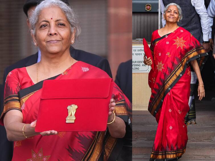 Nirmala Sitharaman wears traditional red design odisha saree finance minister all looks from 2019 Union Budget 2023: कांजिवरम ते  पोचमपल्ली; 5 अर्थसंकल्प अन् 5 साड्या, अर्थसंकल्प सादर करताना निर्मला सीतारमण यांचा खास पेहराव