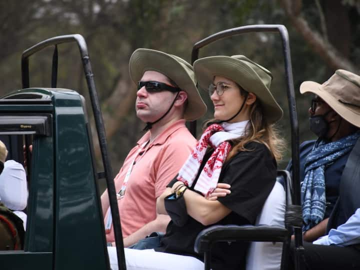 The delegates enjoyed the jeep safari in the Bagori and Kohora ranges of the World Heritage Site. (Photo: Special Arrangement/Pallav Bora)