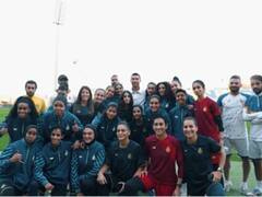 Cristiano Ronaldo Meets Al Nassr's Women's Team, Delivers Motivating Speech. WATCH