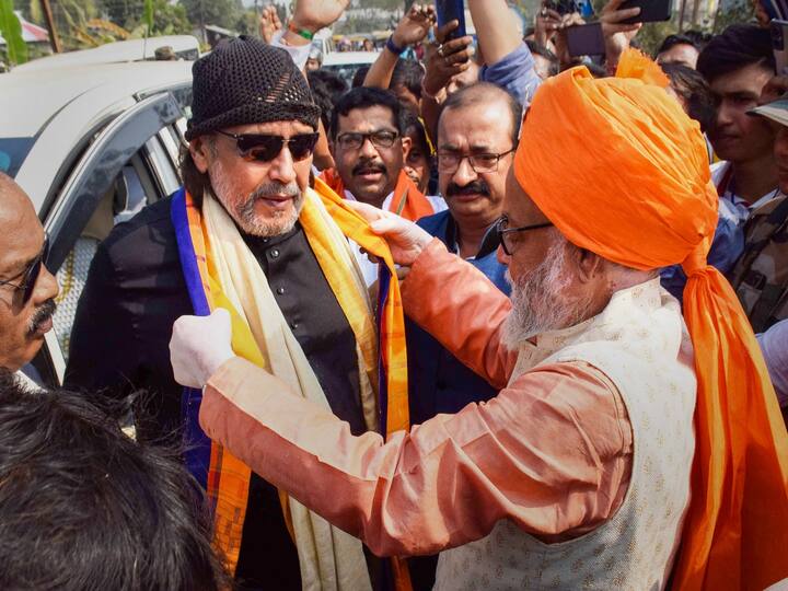 Mithun Chakraborty, an actor-turned-politician, took part in a road show in favour of the party's candidates in the east Agartala constituency. A number of BJP leaders from Delhi and other states have also arrived. (Image Source: PTI)