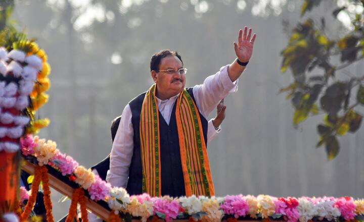 Nadda addressed at rallies in Amarpur, Gomati district, in the south, and Kumarghat, in the north, as the saffron party launched a high-decibel campaign to retain power in the state. (Image Source: PTI)