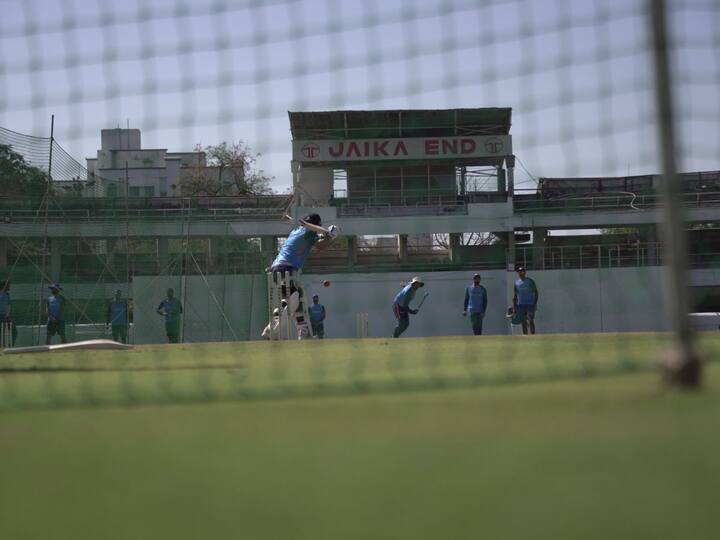 The members of the Indian cricket team are practicing in Nagpur which is the venue for the series opener. (Picture Credit: Twitter/@BCCI)