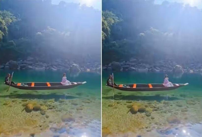 you will be surprised to see clear water of dauki river shining like glass Viral Video: ਸ਼ੀਸ਼ੇ ਵਾਂਗ ਚਮਕਦਾ ਨਦੀ ਦਾ ਸਾਫ਼ ਪਾਣੀ ਦੇਖ ਕੇ ਤੁਸੀਂ ਵੀ ਹੈਰਾਨ ਹੋ ਜਾਵੋਗੇ, ਬਹੁਤ ਘੱਟ ਲੋਕਾਂ ਨੂੰ ਹੋ ਰਿਹਾ ਹੈ ਯਕੀਨ