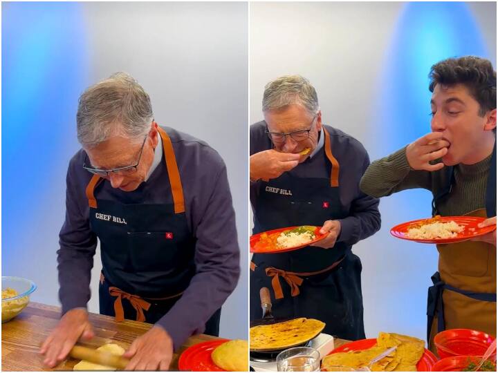 Bill Gates making roti with American chef Eitan Bernath learn from Bihar viral video अमरीकी शेफ ने बिहार में सीखा रोटी बनाना, फिर Bill Gates को सिखाते Video में आए नजर, आप भी देखिए
