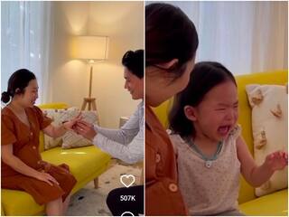 पापा ने मम्मी को गिफ्ट की अंगूठी तो नाराज होकर रोने लगी बच्ची, Video में देखिए कैसे हुई शांत