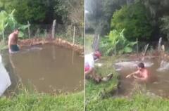 Viral Video: ਵਿਅਕਤੀ ਨੇ ਛੱਪੜ 'ਚ ਵੜ ਕੇ ਕੀਤਾ ਕੁਝ ਅਜਿਹਾ, ਹੋਣ ਲੱਗੀ ਮੱਛੀਆਂ ਦੀ ਬਾਰਿਸ਼