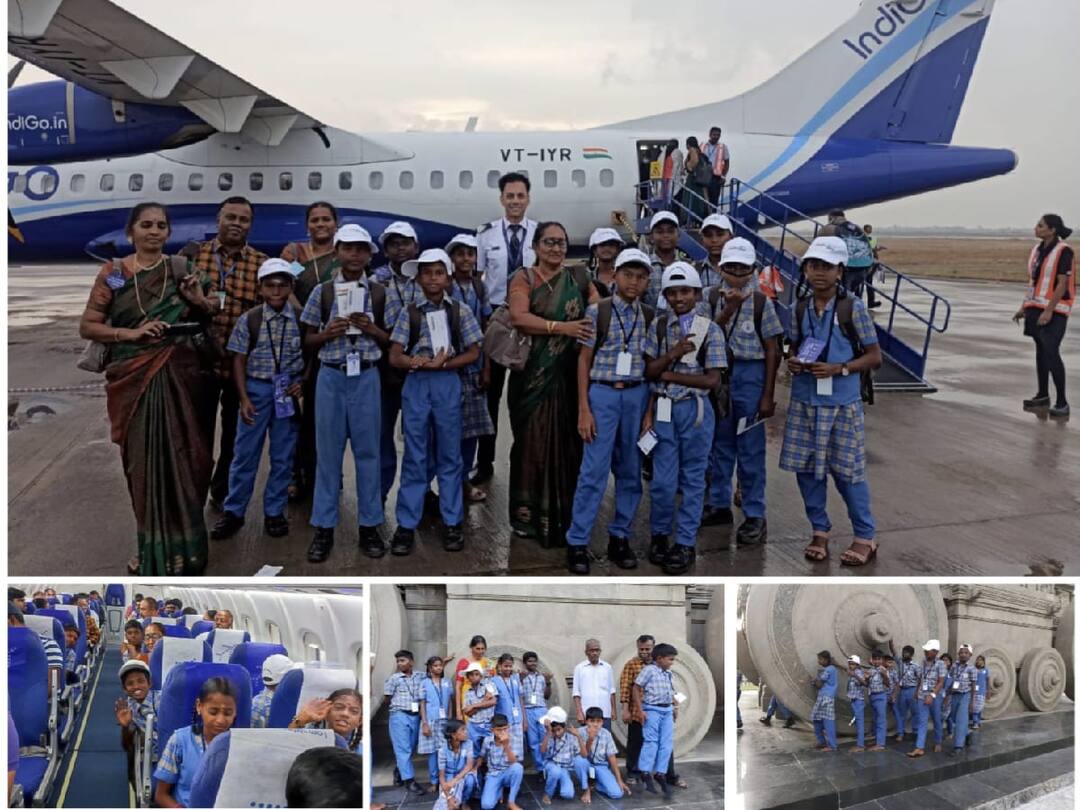 Buy without taking vacation- Teacher who gifted air travel to students “விமானத்தில் பறந்து கல்வி சுற்றுலா... ஆனால் ஒரு கண்டிஷன்” - மாணவர்களுக்கு ஆசிரியர்கள் கொடுத்த ஆஃபர்