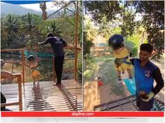 जिप लाइन पर अकेले सरकती नजर आई छोटी सी बच्ची, यूजर्स ने की हिम्मत की सराहना