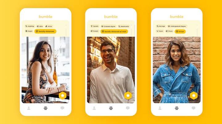 Bumble : अगर आप फेक प्रोफाइल और अनावश्यक स्वाइप से तंग आ चुके हैं, तो बम्बल आपके लिए एक अच्छा ऑप्शन बन सकता है. यह एक फ्री डेटिंग ऐप है. इसपर आप वीडियो कॉल कर सकते हैं. इसमें आपको Date, BFF, Bizz जैसे तीन मोड मिलते हैं. खास बात यह है कि एप पर महिलाएं पहले बात करती हैं
