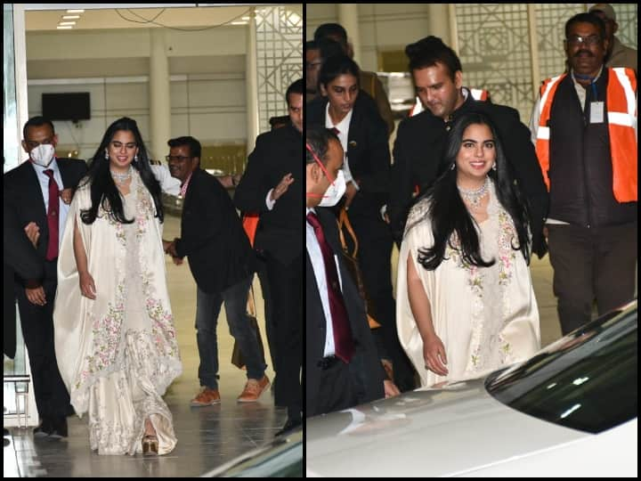 sidharth-kiara-wedding-isha-ambani spotted-at-jaisalmer-airport Sidharth Kiara Wedding: કિયારાના લગ્નમાં હાજરી આપવા જેસલમેર પહોંચી ઈશા, રોયલ લુકમાં ગોર્જિયસ લાગી અંબાણીની લાડલી