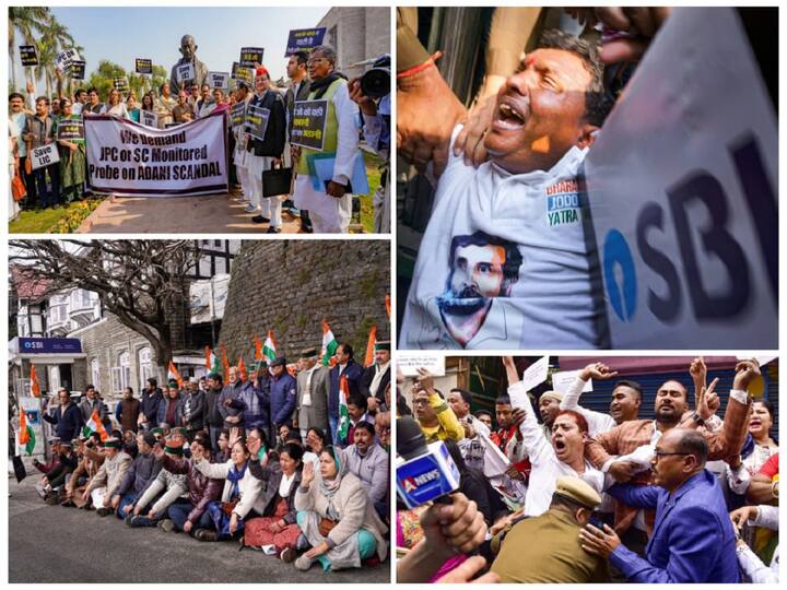 The Congress says it is protesting to draw attention to claims that investments in the Adani group by government-run financial institutions such as the SBI and LIC threaten lakhs of Indians' savings.