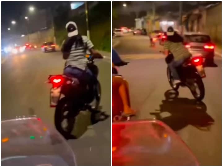 Girl bizarre style riding scooty at high speed hit couple viral accident video Video: तेज स्पीड से लहरा-लहरा कर बाइक चला रही थी लड़की, अचानक एक कपल को मार दी टक्कर और फिर..