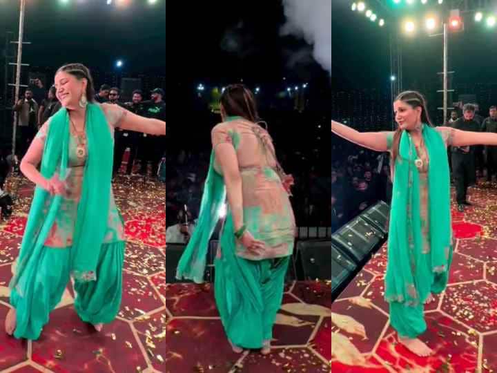 Sapna Choudhary wears big earrings on backless kurti, watch funny dance  video