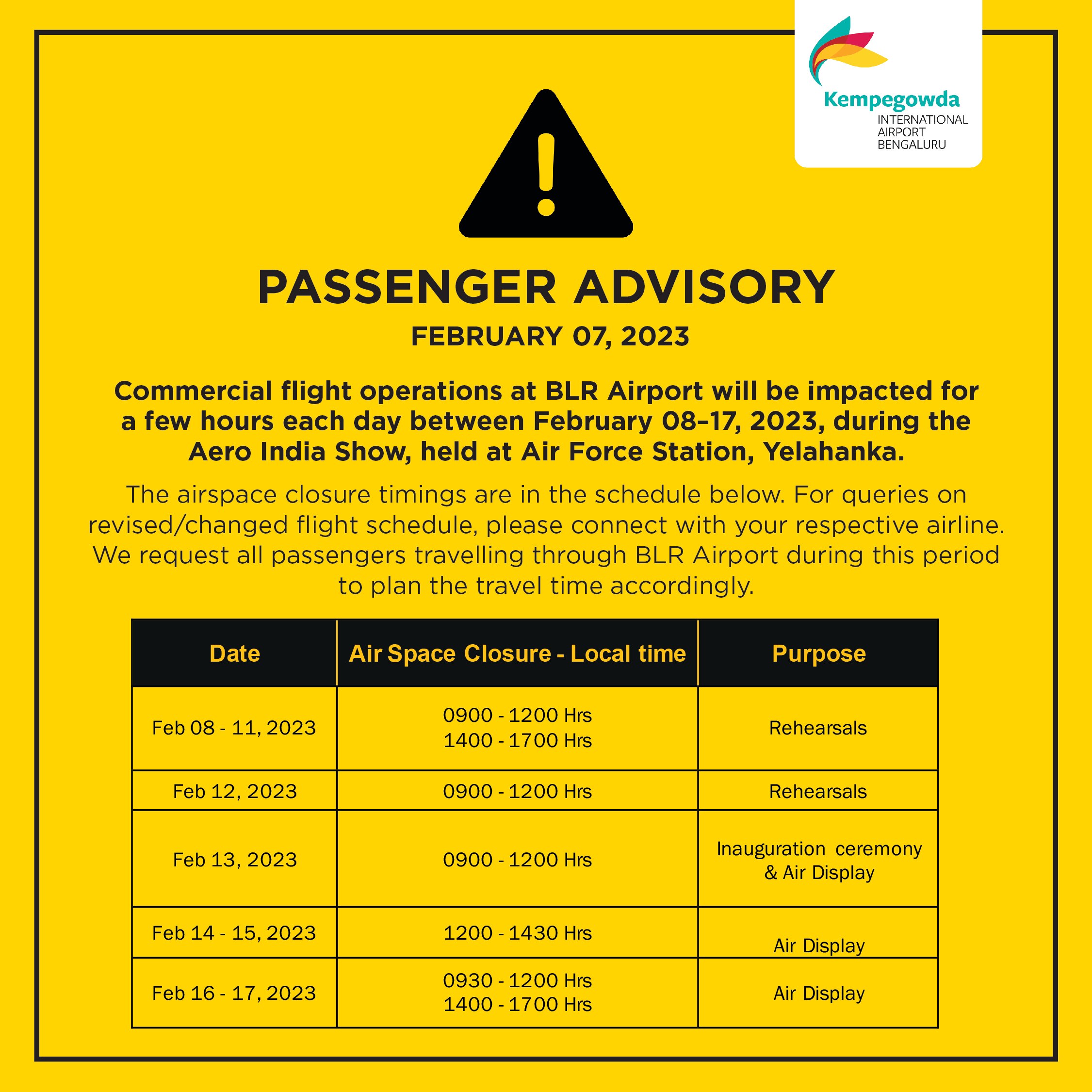 Aero India 2023: Bengaluru Airport To Partially Suspend Flights From Feb 8 To 17