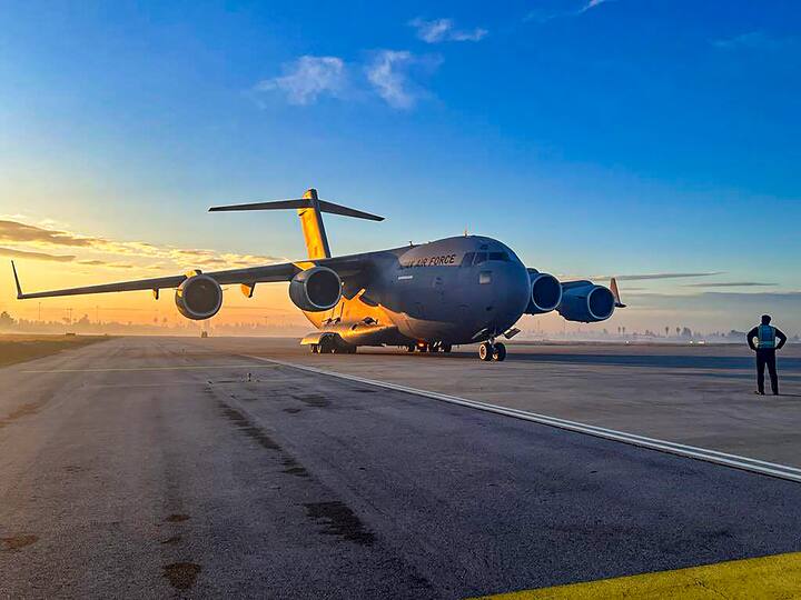 The first batch of India's earthquake relief assistance reaches Adana, Turkiye, Tuesday, Feb. 7, 2023. (Source: PTI)