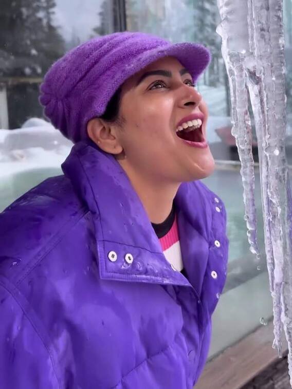 చుట్టూ మంచు,వేడివేడి చీకులు- హిమపాతంలో హిమజ ఎంజాయ్!