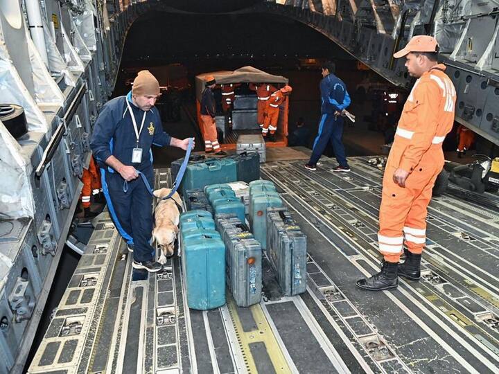 The shipment consists of expert NDRF search and rescue teams, including both male and female personnel, highly-skilled dog squads, an array of medical supplies, advanced drilling equipment, and other crucial tools required for the rescue efforts. (Source: PTI)
