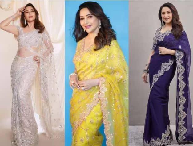 Madhuri Dixit : ਬਾਲੀਵੁੱਡ ਦੀ ਧਕ-ਧਕ ਗਰਲ ਯਾਨੀ ਮਾਧੁਰੀ ਦੀਕਸ਼ਿਤ ਦੀ ਮੁਸਕਰਾਹਟ ਦਾ ਹਰ ਕੋਈ ਦੀਵਾਨਾ ਹੈ। ਪਰ ਉਸ ਦੇ ਰਵਾਇਤੀ ਲੁੱਕ ਨੂੰ ਲੈ ਕੇ ਵੀ ਕਾਫੀ ਚਰਚਾ ਹੈ। ਤੁਸੀਂ ਅਭਿਨੇਤਰੀ ਦੇ ਇਨ੍ਹਾਂ ਸਾੜ੍ਹੀ ਲੁੱਕ ਨੂੰ ਟ੍ਰਾਈ ਕਰ ਸਕਦੇ ਹੋ।