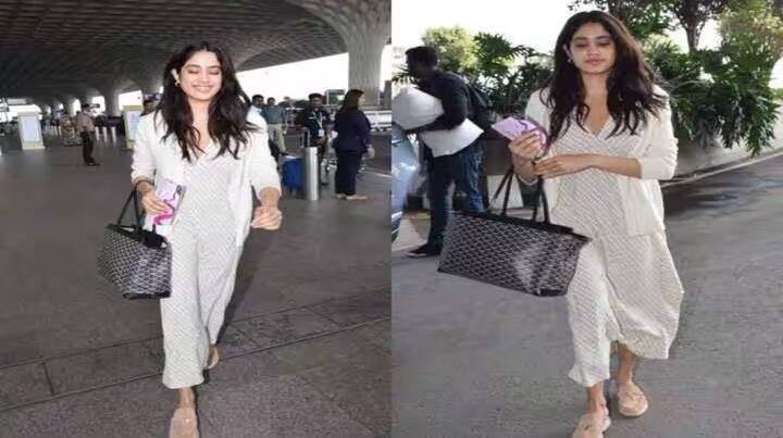 Janhvi Kapoor Spotted: ਬਾਲੀਵੁੱਡ ਅਭਿਨੇਤਰੀ ਜਾਨ੍ਹਵੀ ਕਪੂਰ ਨੂੰ ਹਾਲ ਹੀ 'ਚ ਏਅਰਪੋਰਟ 'ਤੇ ਮੀਡੀਆ ਕੈਮਰਿਆਂ ਨੇ ਸਧਾਰਨ ਲੁੱਕ 'ਚ ਦੇਖਿਆ।