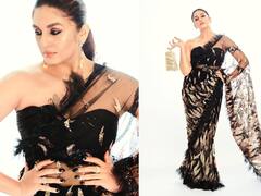 Huma Qureshi Raises Temperature In A Black And Gold Saree. See Pics